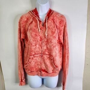 Billabong Hoodie Women's Small Pink Embroidered Logo Drawstring Long Sleeve